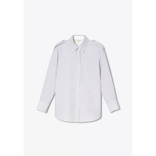 Psalm (PSALTER) Elite loose PSALTER Psalm crisp drape straight striped long-sleeved shirt 2026 spring new style off-white S