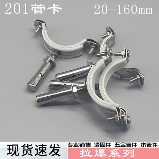 Wenzhi stainless steel pipe code pull-out pvc pipe clamp stainless steel expansion screw 201 stainless steel expansion bolt elevator clamp pipe hoop 25mm pull-out hanging code 10 pack stainless steel pull-out
