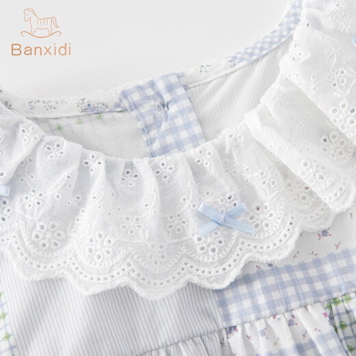 Banxidi girls' shirts for spring, new style, baby long-sleeved tops, children's pure cotton doll shirts, spring and autumn children's shirts, blue 110