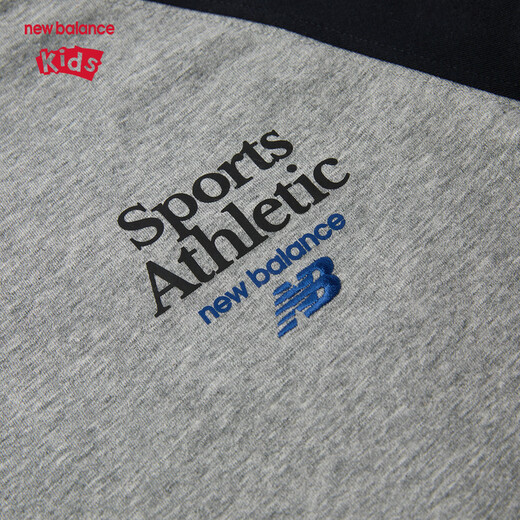 NEW BALANCE nb children's clothing children's men's and women's 26th spring new contrast color long-sleeved T-shirt ND7DG1E053 black 160