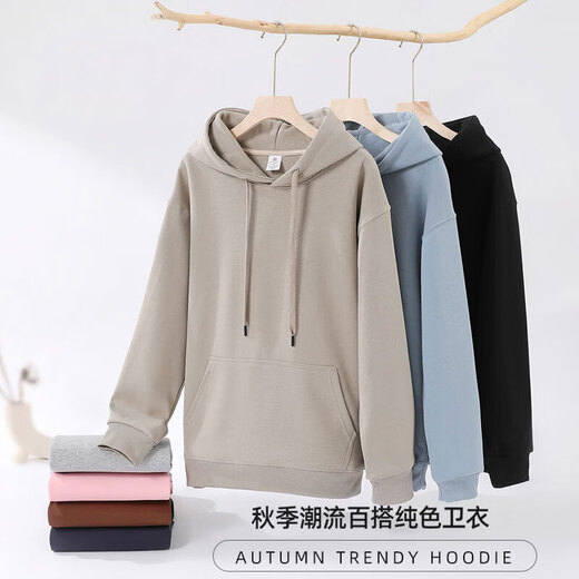 Woodpecker (TUCANO) Heavyweight Hooded Sweatshirt Men's 2025 Spring New National Trend Loose Casual Versatile Long-Sleeved Pullover Men's Black/Lucky Bamboo Regular S (Weight 80-100Jin Jin equals 0.5kg Height 155-160)