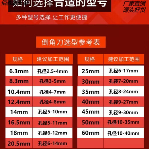 He Jian Gong cobalt-containing three-edged chamfering knife/single-edged 120-degree chamfering stainless steel reamer drill countersunk head chamfering 120 three-edged 35*12*70