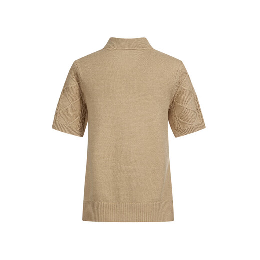 Navigare Italian small sailing cable knitted cardigan 26 new women's casual short-sleeved POLO collar top 2325596502