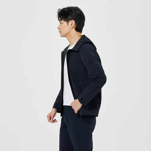 Lilang Waterproof Breathable Windbreaker Men's Spring Thin Jacket Commuting Outdoor Business Casual Men's Jacket Windbreaker Dark Blue (25CFY6022Y) L 170/88A