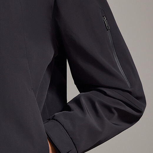 Antonio stowable hooded 26 early spring outdoor windproof casual jacket for young men, comfortable and easy to care for, black M/48 170/88A