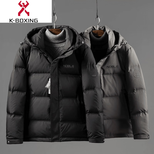 KBXNG Jinba super fluffy 90 white duck down thickened short business down jacket winter thick warm middle-aged cold-proof jacket black YZ82088 M 170 100Jin Jin equals 0.5kg -120Jin Jin equals 0.5kg