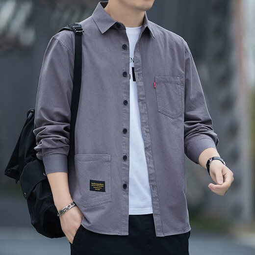 Camisa halátula y camisa suelta de verano blanca camisa para hombres de manga larga