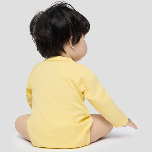 Gap Gap Infant and Toddler 2026 Spring New Cotton Bear Henry Collar Long Sleeve Jumpsuit Children's Clothing 861538 Yellow 66cm (3-6 months) Asian size
