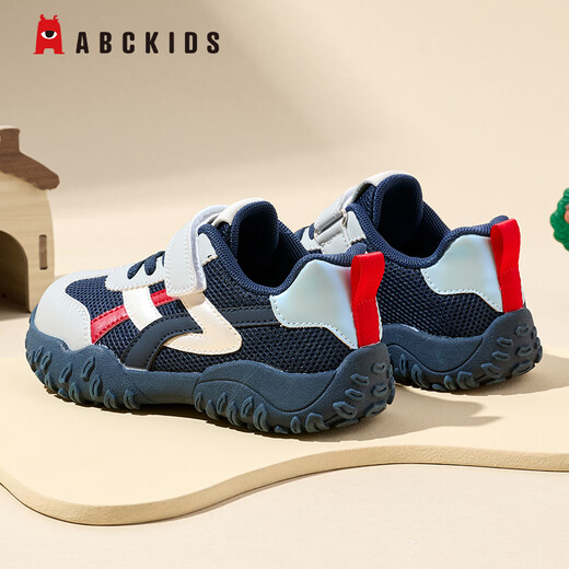 ABC KIDS children's shoes boys' shoes 2026 spring new children's sports shoes mesh spring children's shoes outdoor casual shoes royal blue/dark red 28