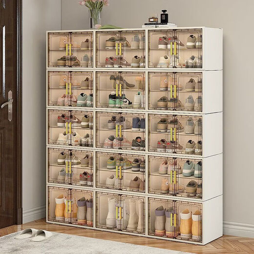 CLCEY shoe cabinet door transparent shoe box storage box shoe storage indoor multi-layer dustproof entry door shoe rack with deodorizing module