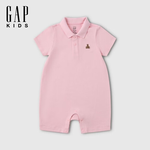 GAP Infant and Toddler 2026 Spring New Bear Embroidered Short-Sleeved POLO Shirt Jumpsuit Children's Wear 867655