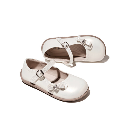 Red Dragonfly Girls Shoes 2026 Spring Children's Single Shoes Girls Princess Shoes Small Leather Shoes Q61BD007 Beige 27