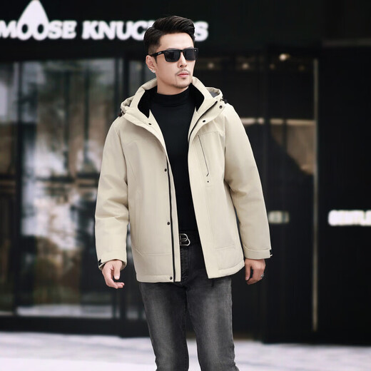 Heilan House (HLA) new autumn and winter hooded short down jacket loose casual windproof outdoor jacket young and middle-aged men's warm jacket black 2XL