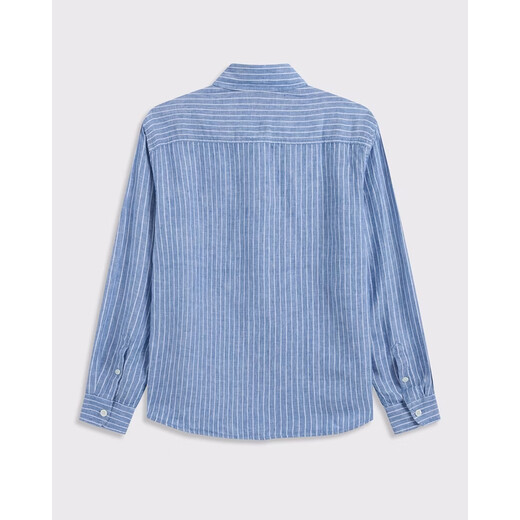 Abercrombie & Fitch classic little elk pattern American retro commuter old money style linen shirt 26 spring men's 125-6041 blue stripe L (180/108A)