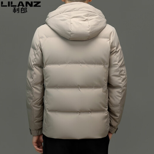 利郎（LILANZ）高端男装羽绒服冬季新款中青年休闲防寒衣服加厚保暖可拆帽外套男 蓝色 3XL 190