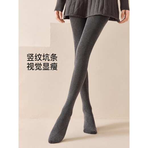 Enjoy itEnjoy it Modal pantyhose women's autumn and winter warm hollow large diamond slimming leggings dark red one size hollow large diamond