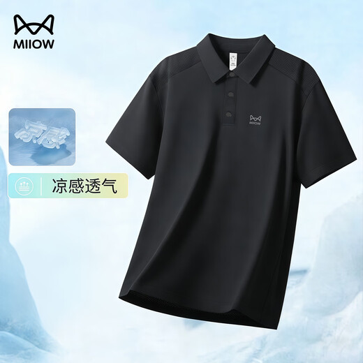 MiiOW ice silk quick-drying polo shirt men's 2026 spring and summer new short-sleeved T-shirt high-end men's sports tops casual wear