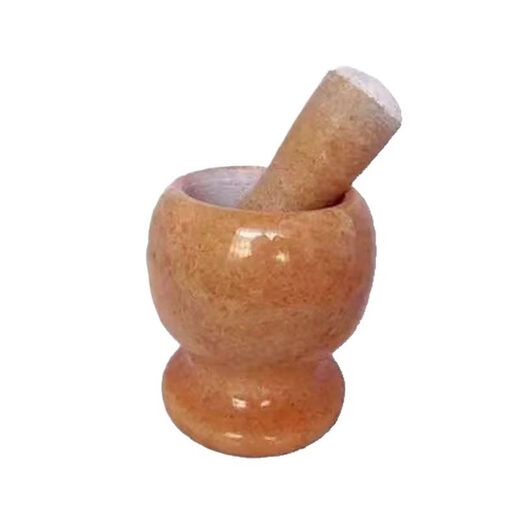 Tuojin imported quality jade garlic mortar from Japan, natural stone garlic press, stone mortar, garlic grinder, household pounder, 11 cm diameter, calm black, tank + stone hammer + lid