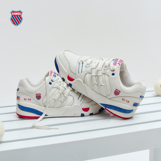 Kswiss [Même style pour le spectacle] Chaussures sportives pour hommes et chaussures pour femmes chaussures à bas à haut décontractées en cuir rétro SI-18 SLAM 8381 9275-202 Asparagus blanc / pur noir et le même style des femmes 37 est petite, recommandée pour prendre une taille plus grande
