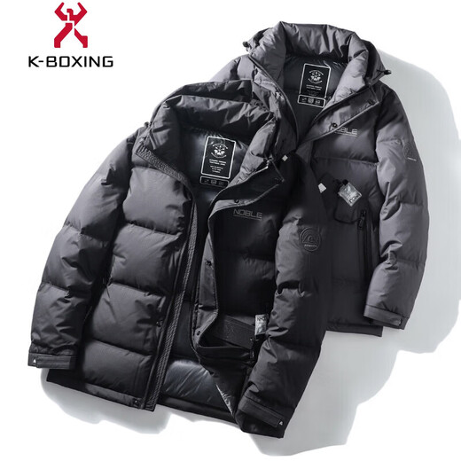 KBXNG Jinba super fluffy 90 white duck down thickened short business down jacket winter thick warm middle-aged cold-proof jacket black YZ82088 M 170 100Jin Jin equals 0.5kg -120Jin Jin equals 0.5kg