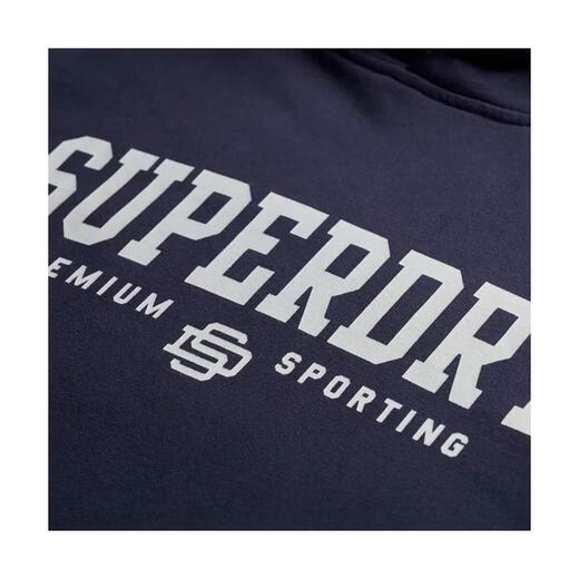Superdry new men's sweatshirt warm and comfortable cotton daily casual sports fashion versatile layered men's pullover hoodie Blue One size | M