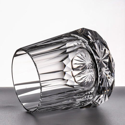 The shopkeeper's high-end Edo Kiriko K9 crystal handmade faceted lead-free whiskey glass for home light luxury wine glass gift box K9 crystal eternity + cherry blossom pink gift box