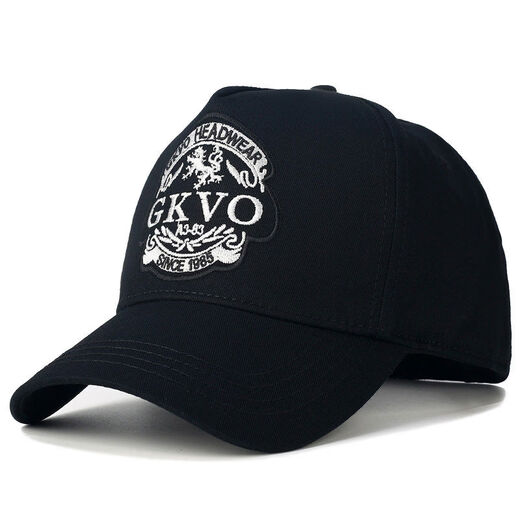 Jeff's Hat Men's High Top Stylish Face-Revealing Small Ball Cap Head Waist Trendy Brand Spring and Autumn Wide Brim Peaked Hat Hard Top Black Black Label One Size Standard Size 5560cm