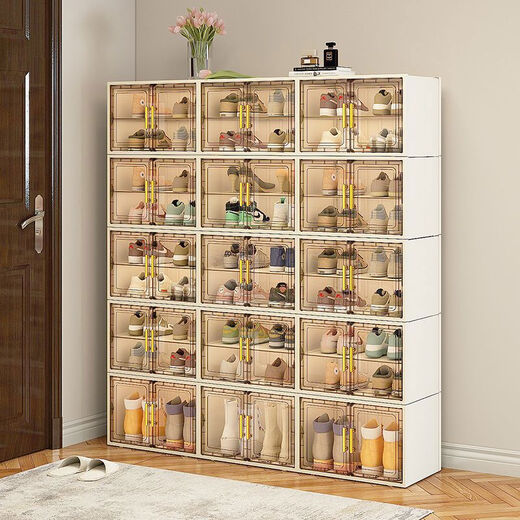 CLCEY shoe cabinet door transparent shoe box storage box shoe storage indoor multi-layer dustproof entry door shoe rack with deodorizing module