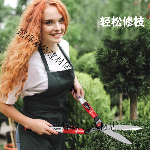 Suizhi gardening scissors, hedge pruning shears, garden lawn greening pruning pruning fruit branches, special thick branch scissors LL6 straight blade hedge shears (SK7 carbon black blade)