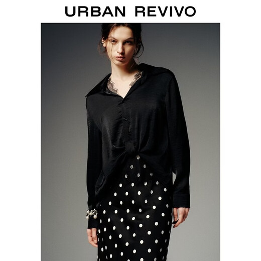 UR2026 Spring New Women's Trendy Lapel Design Twist Blouse Shirt UWJ260014