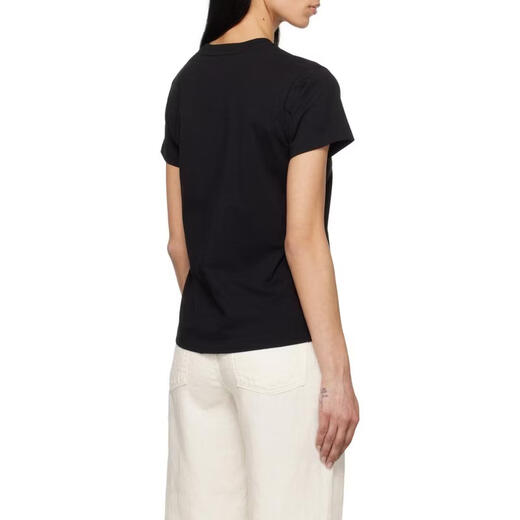 The Row women's T-shirt is breathable and comfortable cotton black daily commuting top versatile and simple black one size | XXS