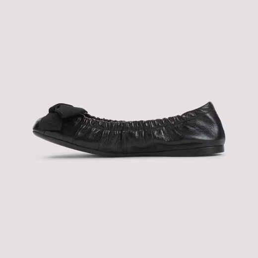 PRADA SS26 Light Luxury Women's Black Leather Ballet Flats BLACK 20 | 37.5 IT