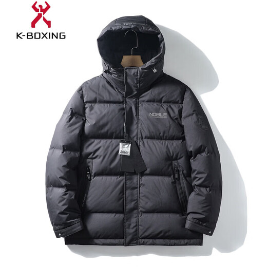 KBXNG Jinba super fluffy 90 white duck down thickened short business down jacket winter thick warm middle-aged cold-proof jacket black YZ82088 M 170 100Jin Jin equals 0.5kg -120Jin Jin equals 0.5kg