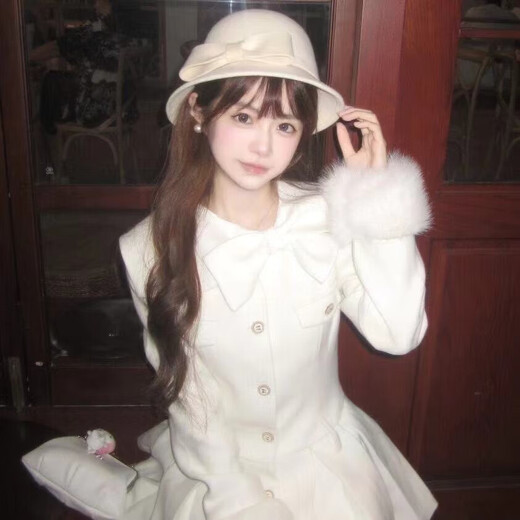 Zhizhou Hepburn style big bow hat white gold hat French British style retro hat winter atmosphere fisherman hat black gentle bow hat suitable for 56-59 head circumference