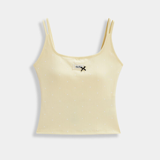IEF/Aiyifu Vest 2026 Spring New Japanese Style Sweet Gentleness Pure Desire Style Versatile Polka Dot Suspender Wrap Chest Yellow One Size