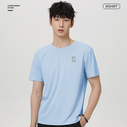 Mark Huafei ice silk short-sleeved men's summer cool and breathable work and commute versatile half-sleeved round neck T-shirt, olive green 4XL