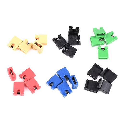 DZYJ jumper cap, long handle cap, pitch 2.54MM, color jumper cap, short circuit block, pin header connection block, blue opening (100 pieces)