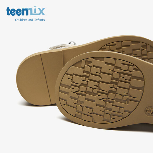 TEENMIX children's shoes 2026 spring new girls campus performance shoes princess shoes medium and large children's soft sole versatile small leather shoes single shoes beige 26