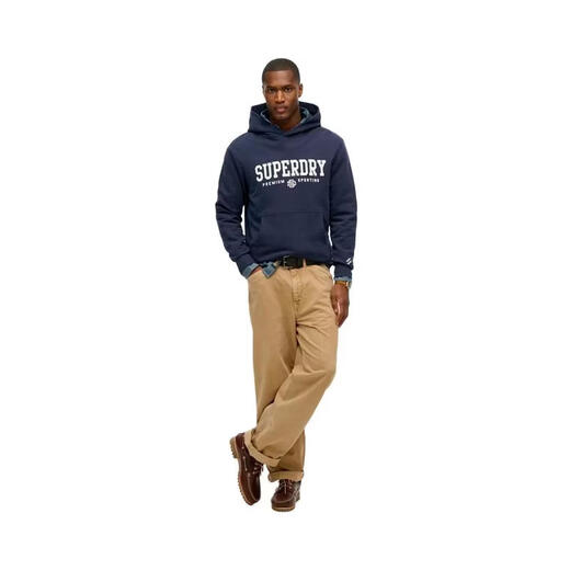 Superdry new men's sweatshirt warm and comfortable cotton daily casual sports fashion versatile layered men's pullover hoodie Blue One size | M