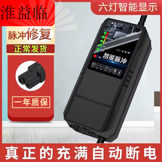 Electric vehicle battery charger 48V12AH60V20A72V suitable for Aimaadi three-wheel lead-acid graphene enhanced self-shutdown 48V30-35AH_three-hole T type