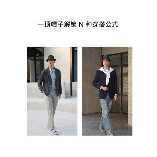 Mr DUCK British Moon all-wool hat for men, genuine high-end gentleman's hat, winter old money style casual formal jazz hat, dark earthy tan (100% wool)-MW462108 M (55-57cm)