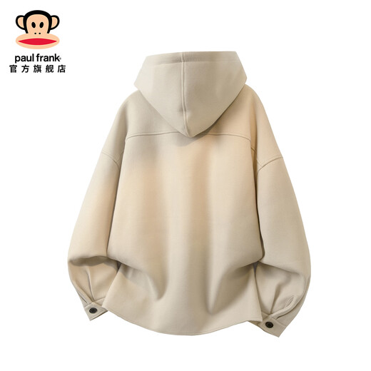 Big Mouth Monkey (paul frank) American trendy brand hooded jacket men's spring and autumn new solid color loose casual men's versatile high-end jacket beige color official authentic M recommended 95-115Jin Jin equals 0.5 kg