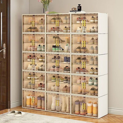 CLCEY shoe cabinet door transparent shoe box storage box shoe storage indoor multi-layer dustproof entry door shoe rack with deodorizing module