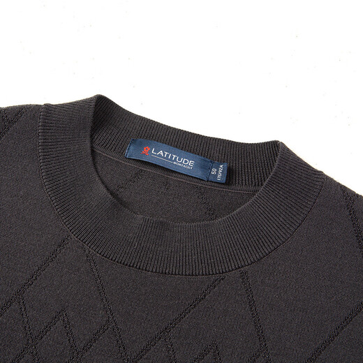 MONTAGUT 100% sheep wool & gift box style autumn and winter diamond jacquard warm long-sleeved cardigan for men, dark gray 3XL