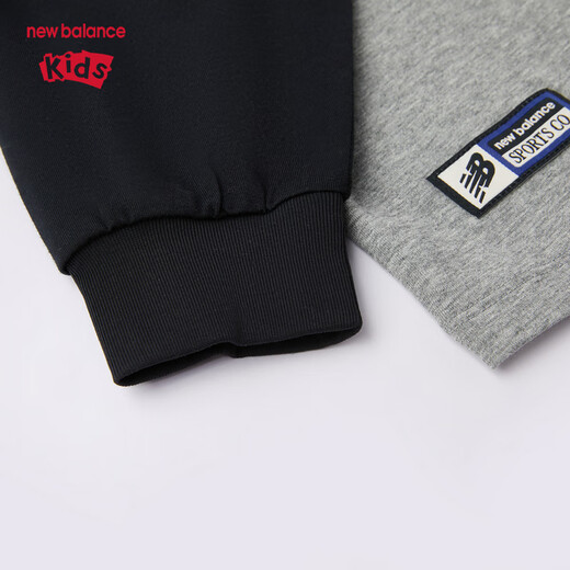 NEW BALANCE nb children's clothing children's men's and women's 26th spring new contrast color long-sleeved T-shirt ND7DG1E053 black 160