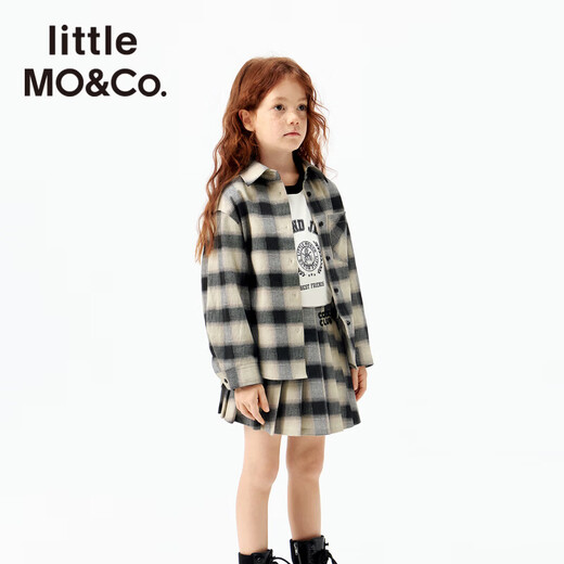 Little MO&Co. parent-child wear little moco children's clothing 25 autumn new style retro plaid shirt long-sleeved tops for boys and girls