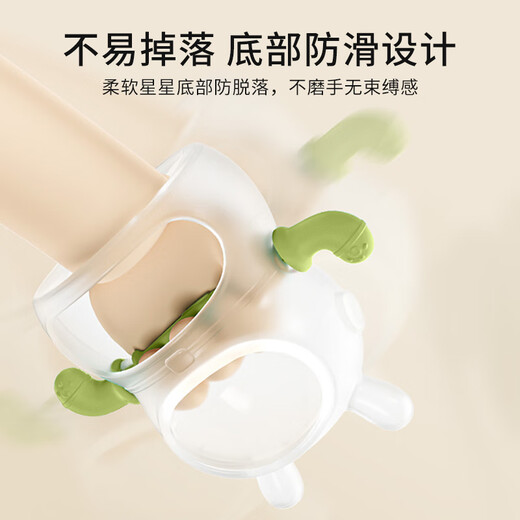 Ying's small mushroom teether, baby teething anti-eating hand artifact, soothing baby, chewable gumle silicone toy, sponge flower, vapor phase glue, blue