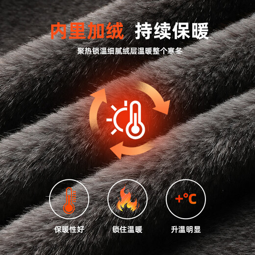 Woodpecker (TUCANO) Leather Men's Winter Jacket Fleece Collar Plus Velvet Thickened Dad's Warm Leather Jacket Middle-aged and Elderly Men's Top