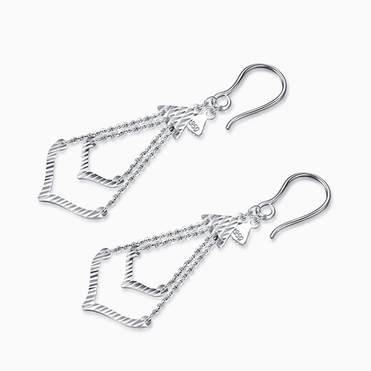 Pt.Charm platinum earrings for women, personality, irregular geometry, trendy new product pt950 platinum earrings, in stock, national inspection certificate 2.6g-2.7g
