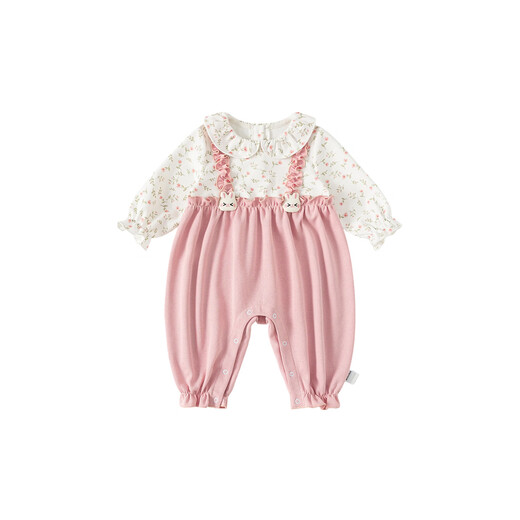 INSBOBO Baby Clothes 2026 Spring and Autumn New Baby Girl One-piece Romper Suit Baby Good-looking Clothes Spring Clothes Pink 66cm